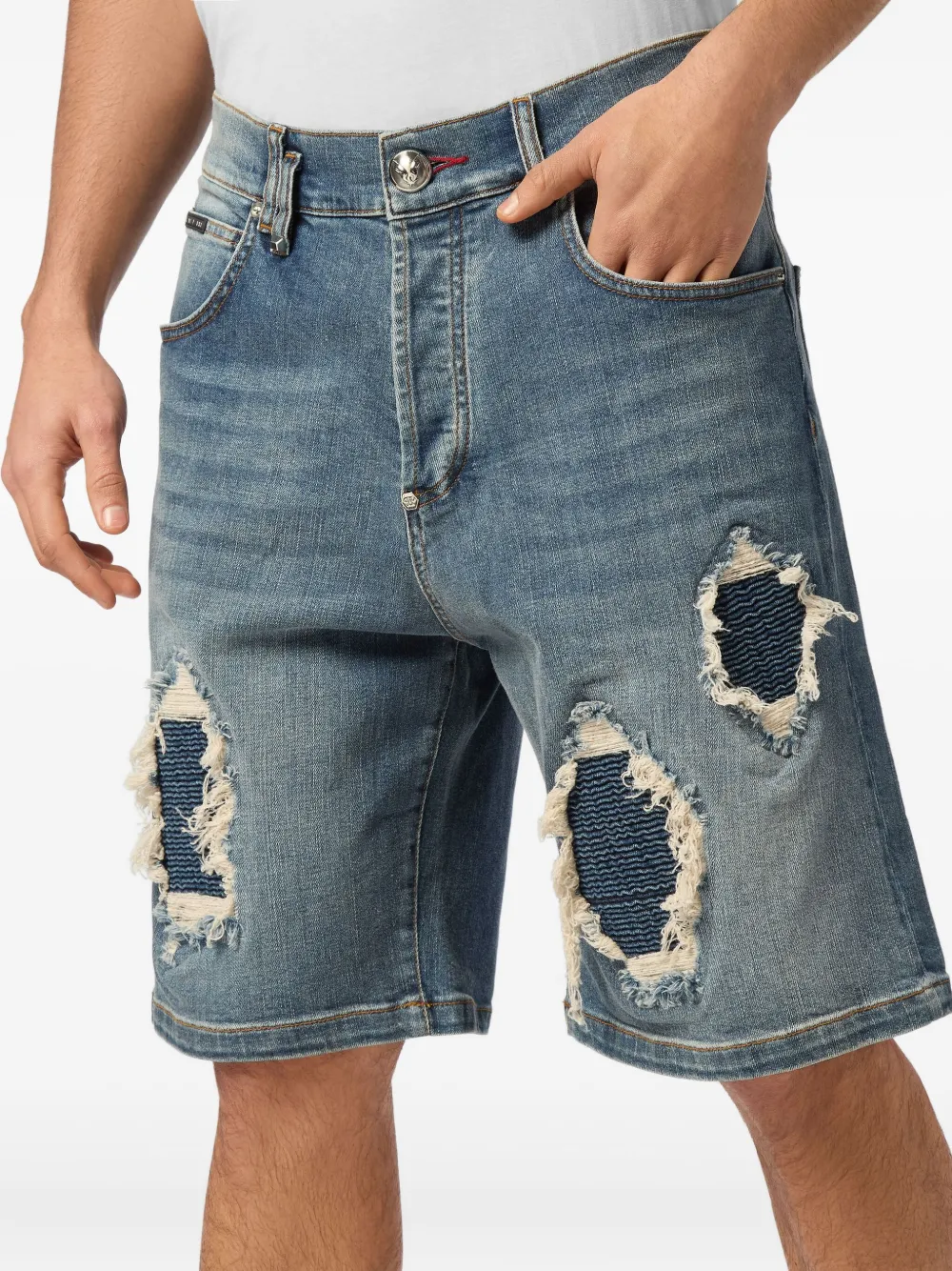Philipp Plein Denim shorts Blauw