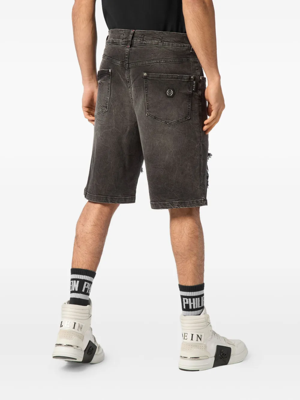 Philipp Plein Gerafelde shorts Grijs