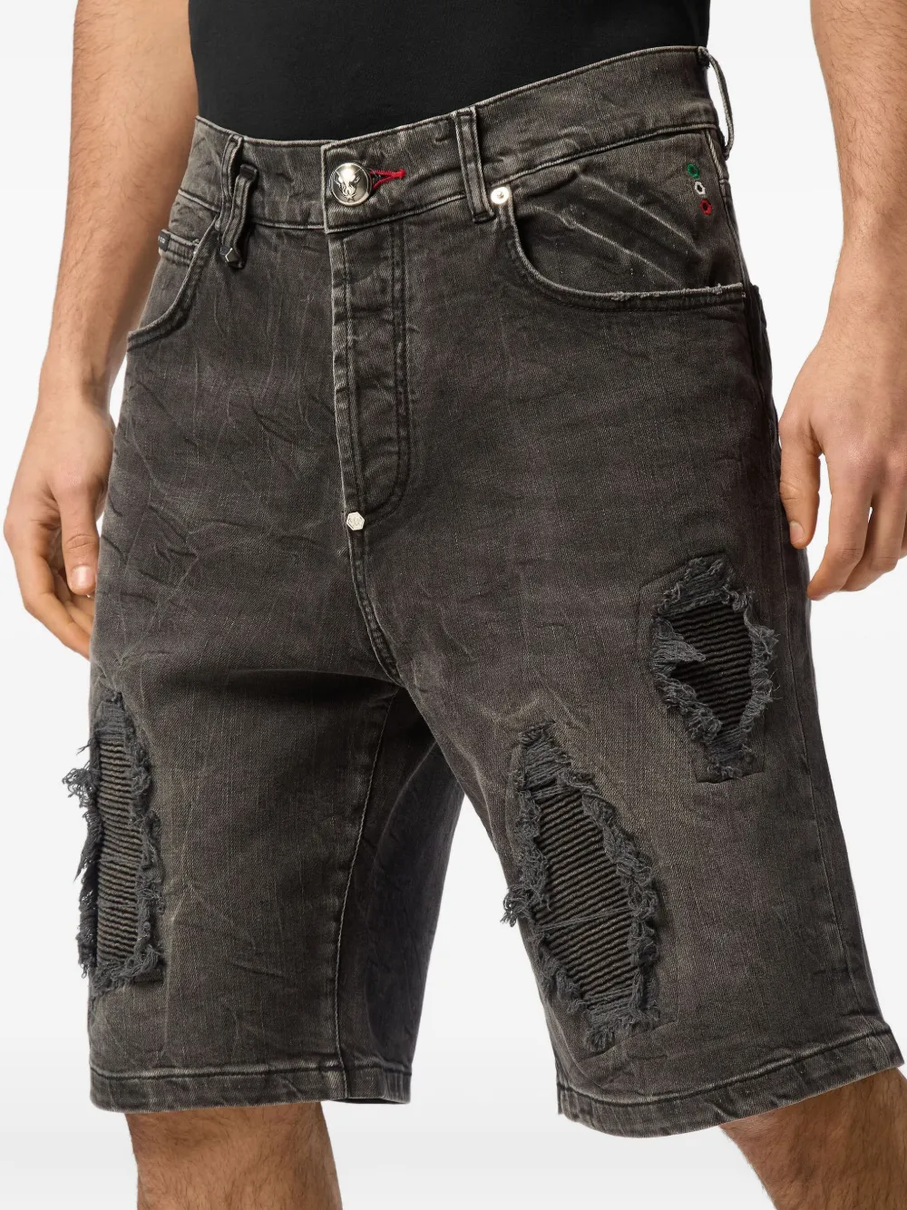 Philipp Plein Gerafelde shorts Grijs