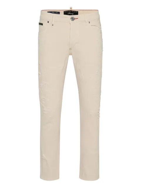 Philipp Plein logo-patch jeans