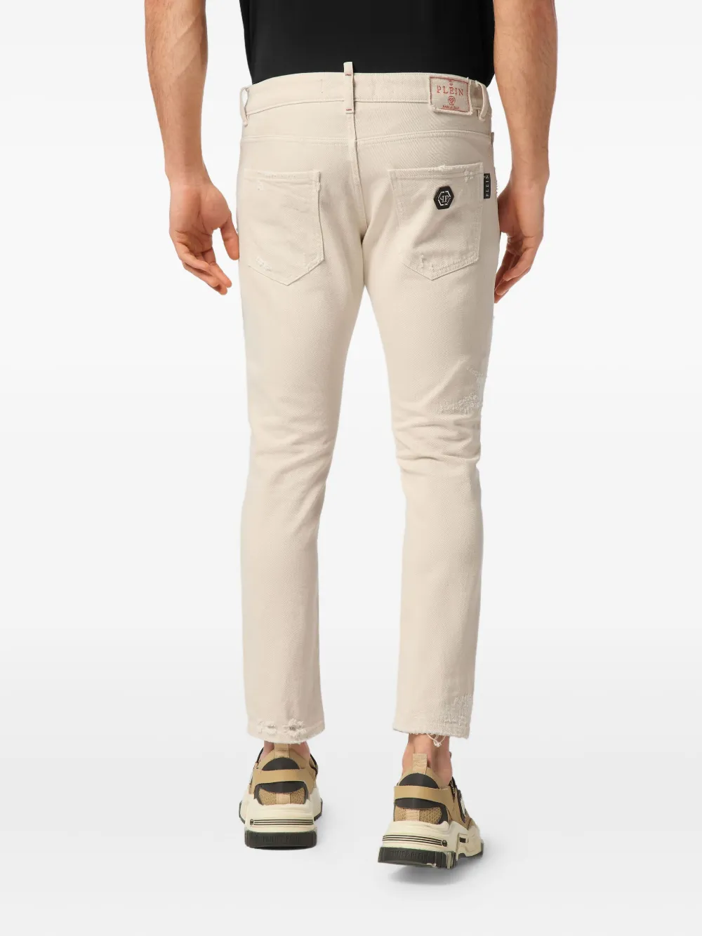 Philipp Plein Jeans met logopatch Beige