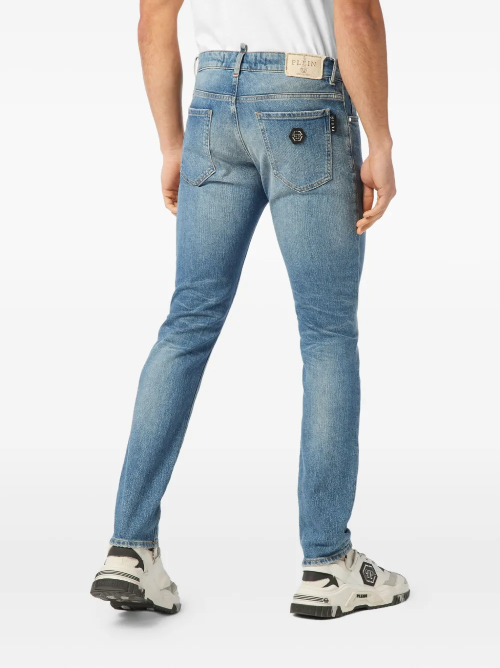 Philipp Plein Jeans met logopatch Blauw