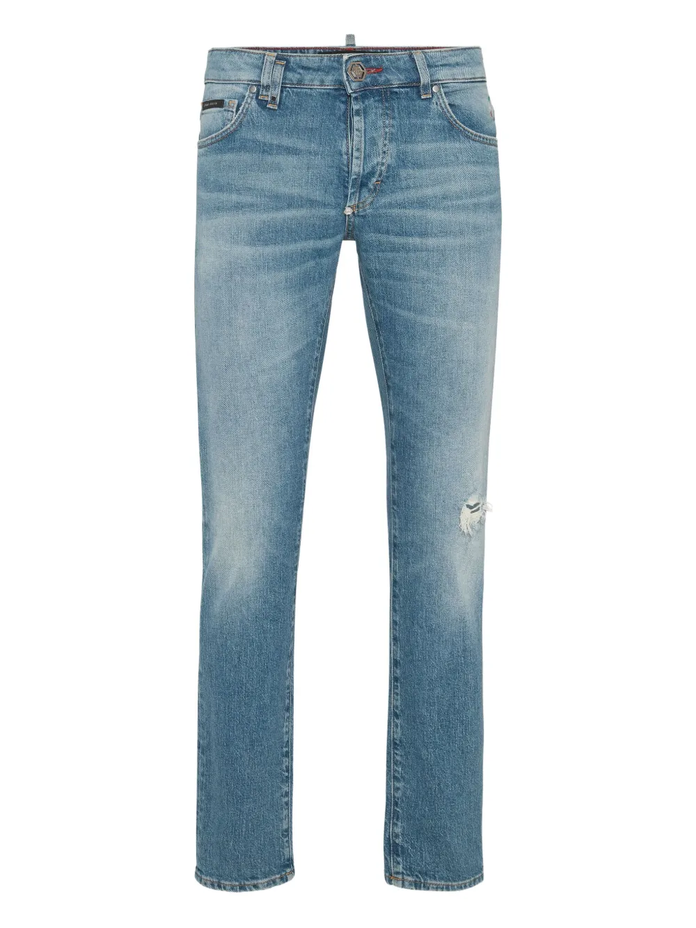 Philipp Plein Jeans met logopatch Blauw
