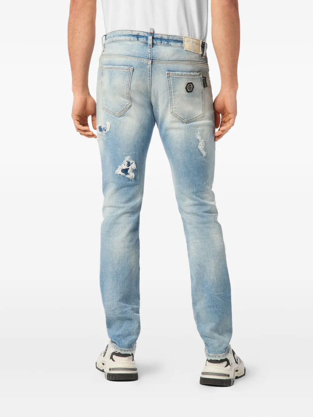 Philipp Plein Super Straight Cut Sprint Spirits jeans Blauw
