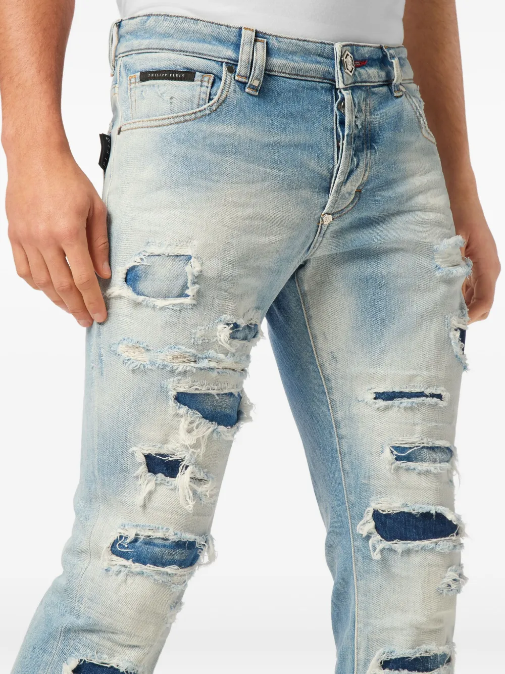Philipp Plein Super Straight Cut Sprint Spirits jeans Blauw