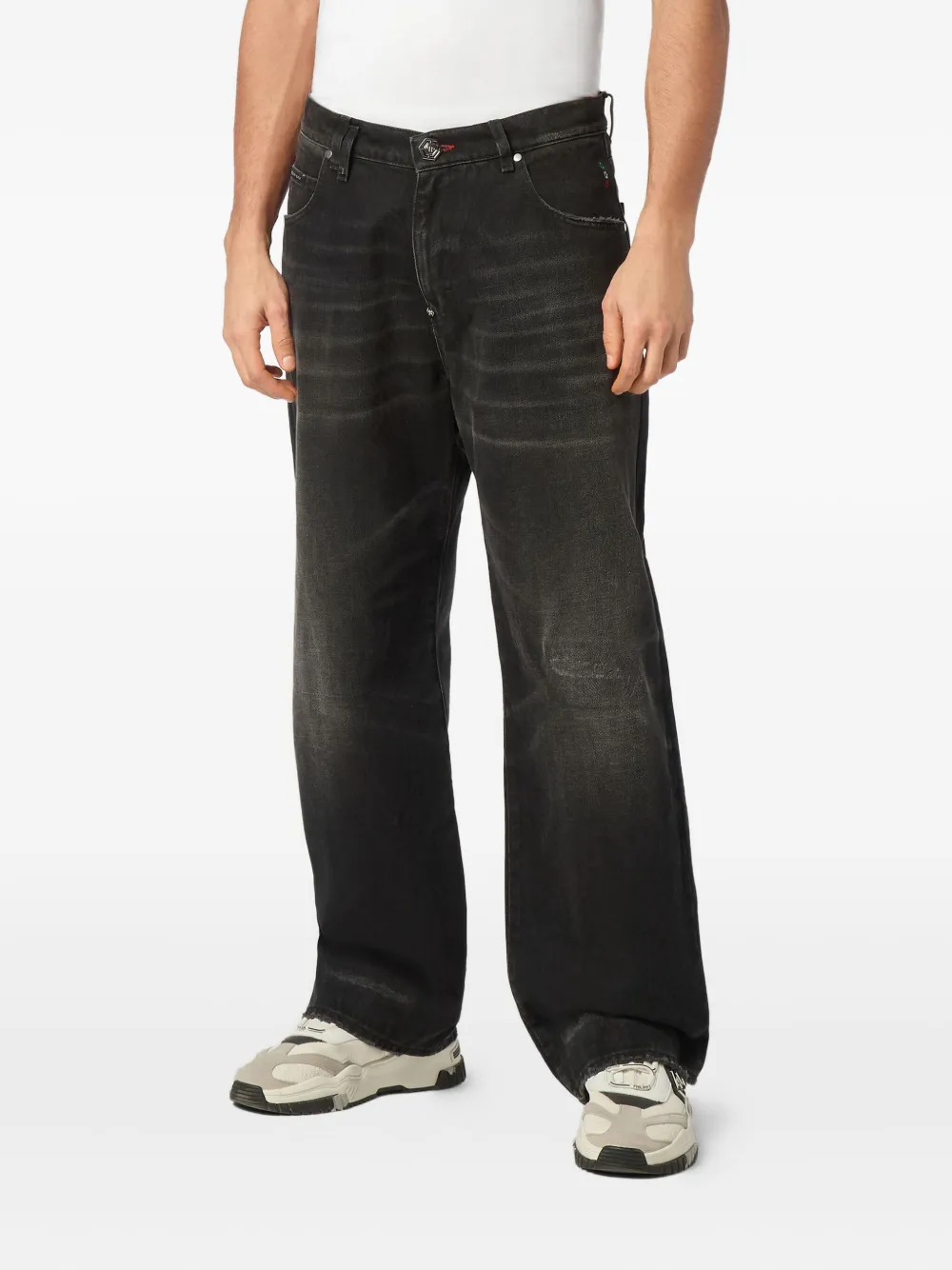 Philipp Plein Beach Boy Fit Turbo Titan jeans Zwart
