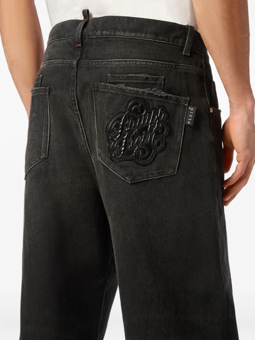 Philipp Plein Beach Boy Fit Turbo Titan jeans Zwart