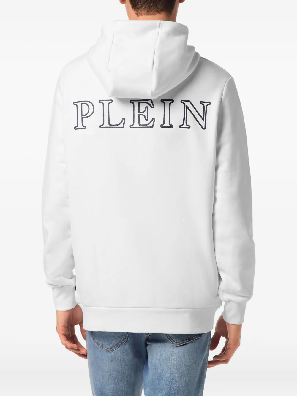 Philipp Plein Hoodie met logoprint en rits Wit