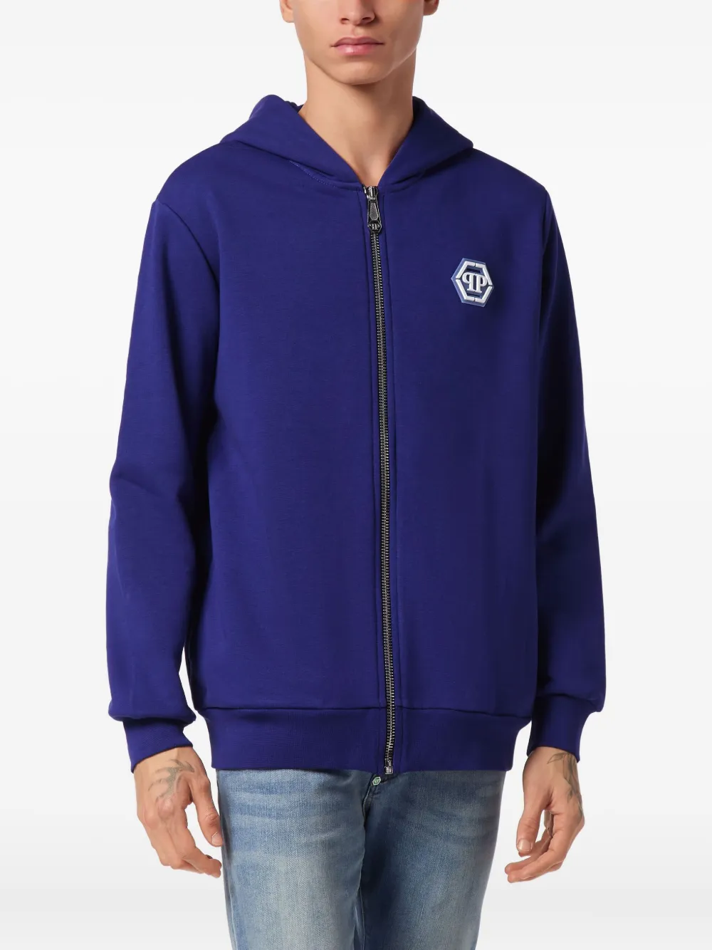Philipp Plein Hoodie met rits Blauw