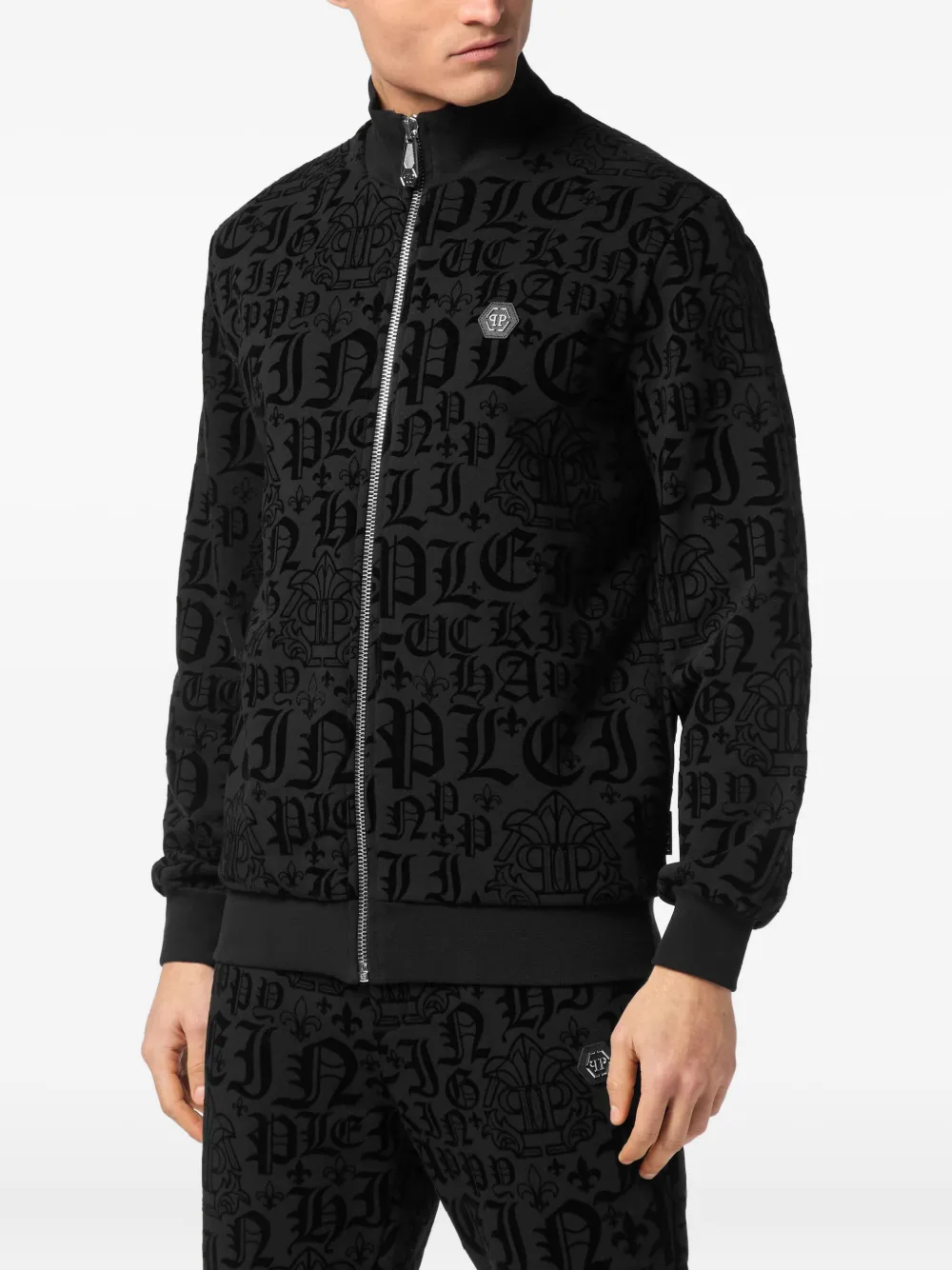 Philipp Plein Gothic Plein trainingsjack Zwart