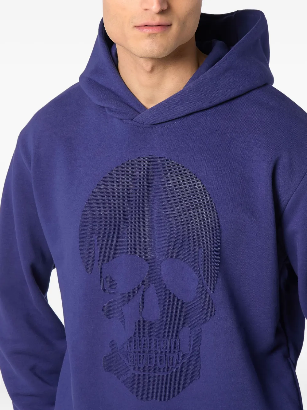 Philipp Plein Hoodie met doodskopprint Blauw
