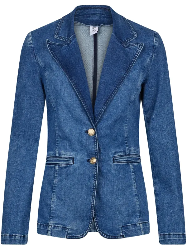アウターその他 LIU JO Woman Blazer Gnawed Blue WA5131T4818 09481 WA5131T4818 Liujo Check Linen Blazer