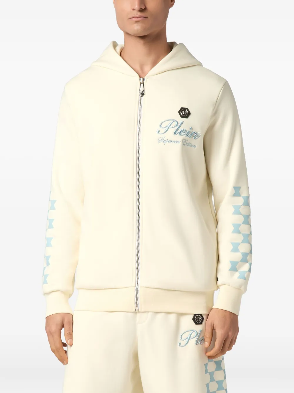 Philipp Plein Checkmate hoodie Wit