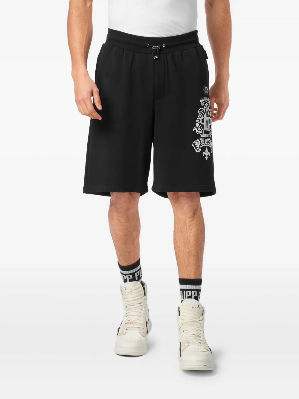 Philipp Plein Trainingsshorts met logoprint Zwart
