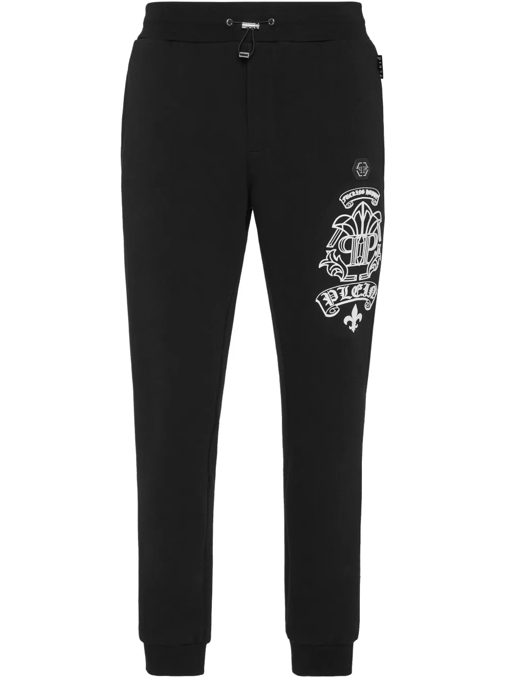 Philipp Plein Trainingsbroek met toelopende pijpen en grafisch detail Zwart