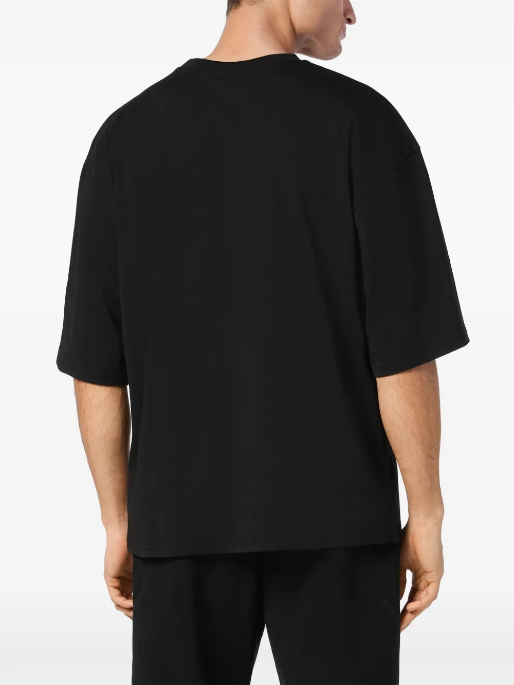 Plein Sport Katoenen T-shirt met ronde hals Zwart