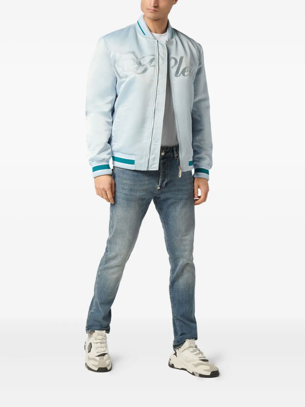 Philipp Plein Satijnen bomberjack Blauw