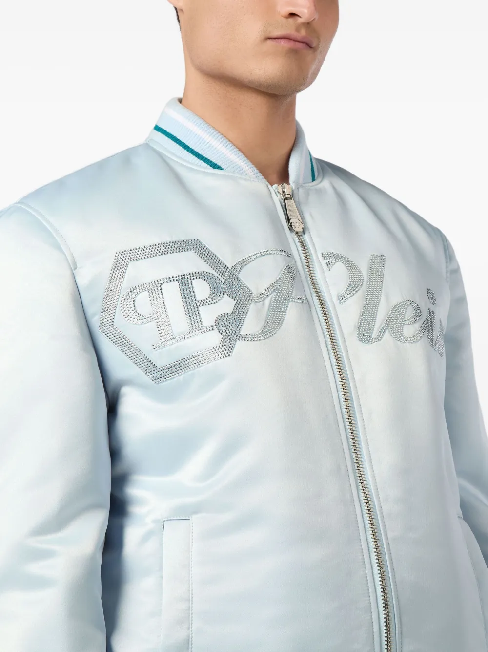 Philipp Plein Satijnen bomberjack Blauw