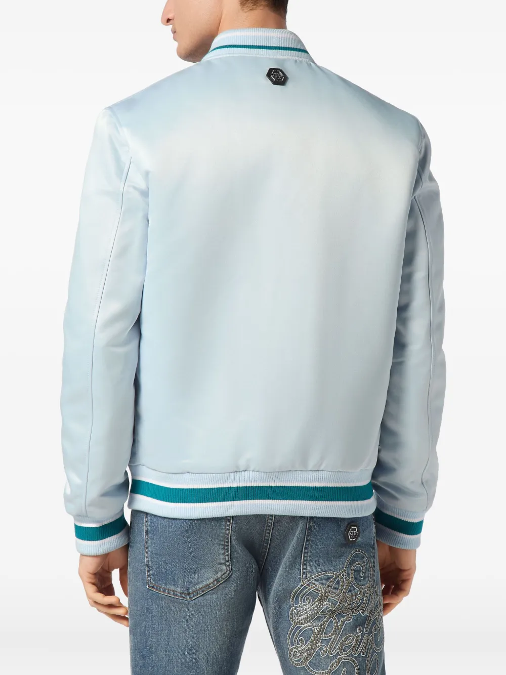 Philipp Plein Satijnen bomberjack Blauw