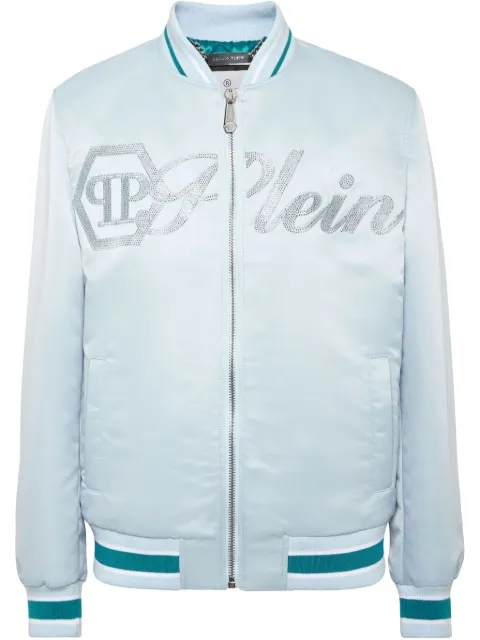 Philipp Plein chamarra bomber con efecto satinado