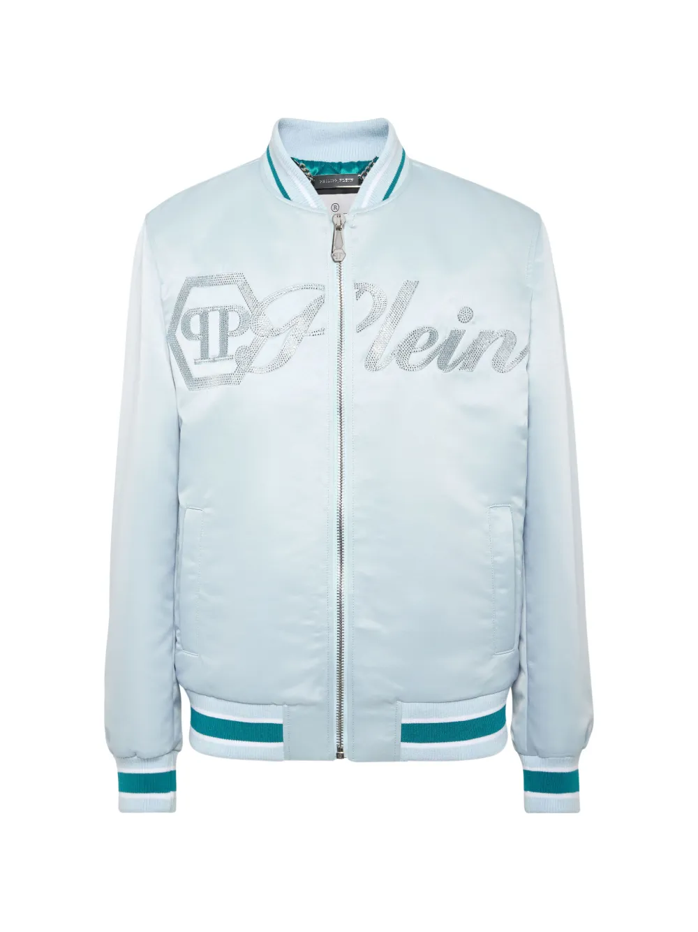 Philipp Plein satin bomber jacket - Blue
