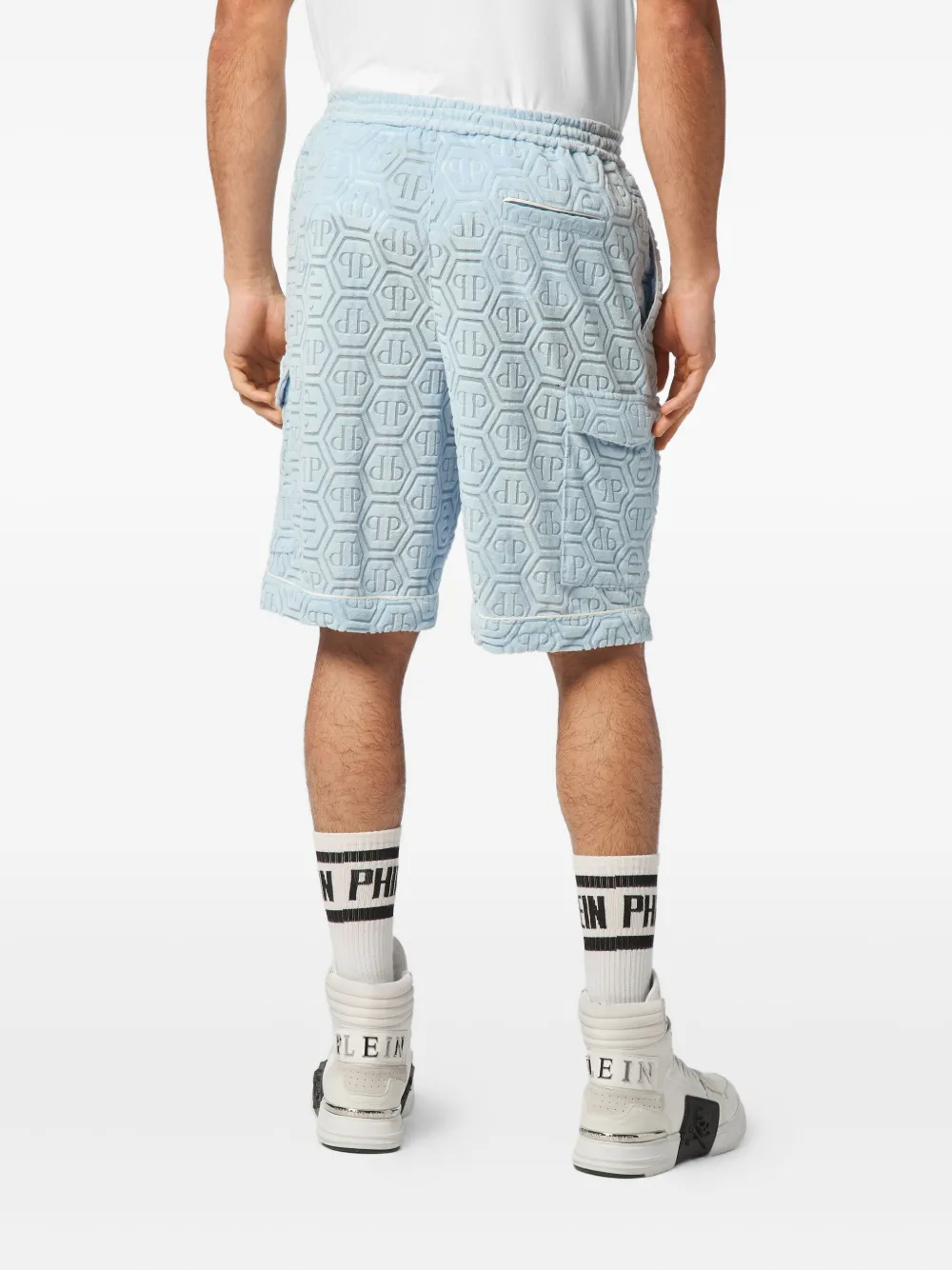 Philipp Plein Shorts met monogram Blauw