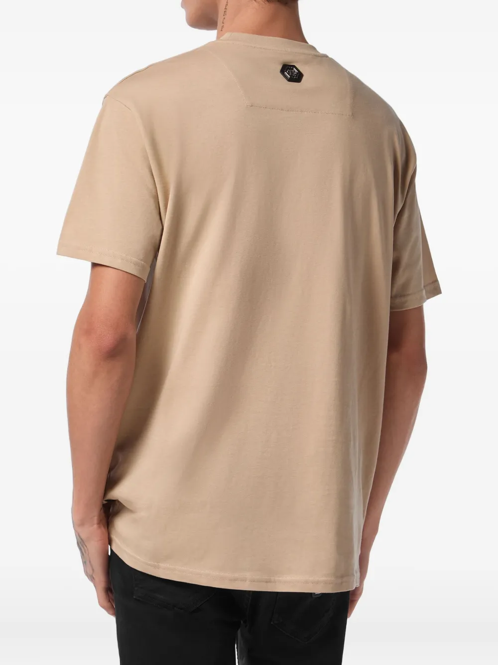 Philipp Plein T-shirt met logo-applicatie Beige
