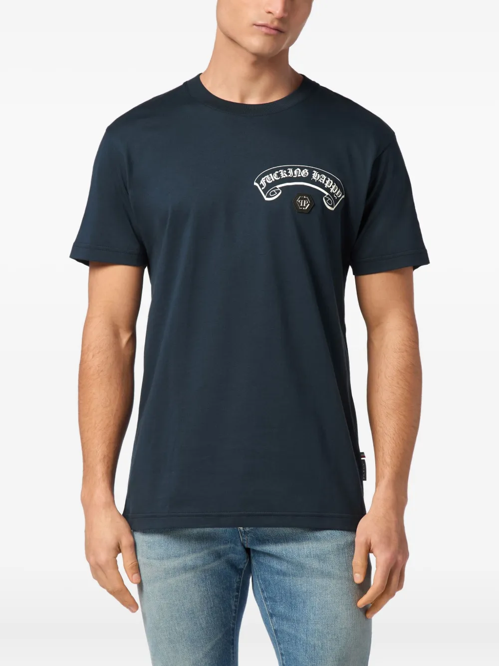 Philipp Plein back-logo crew-neck T-shirt Blauw