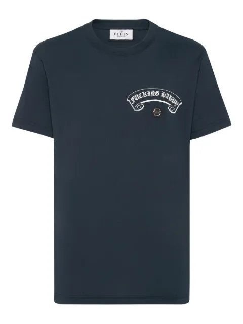 Philipp Plein playera con cuello redondo y logo en la espalda