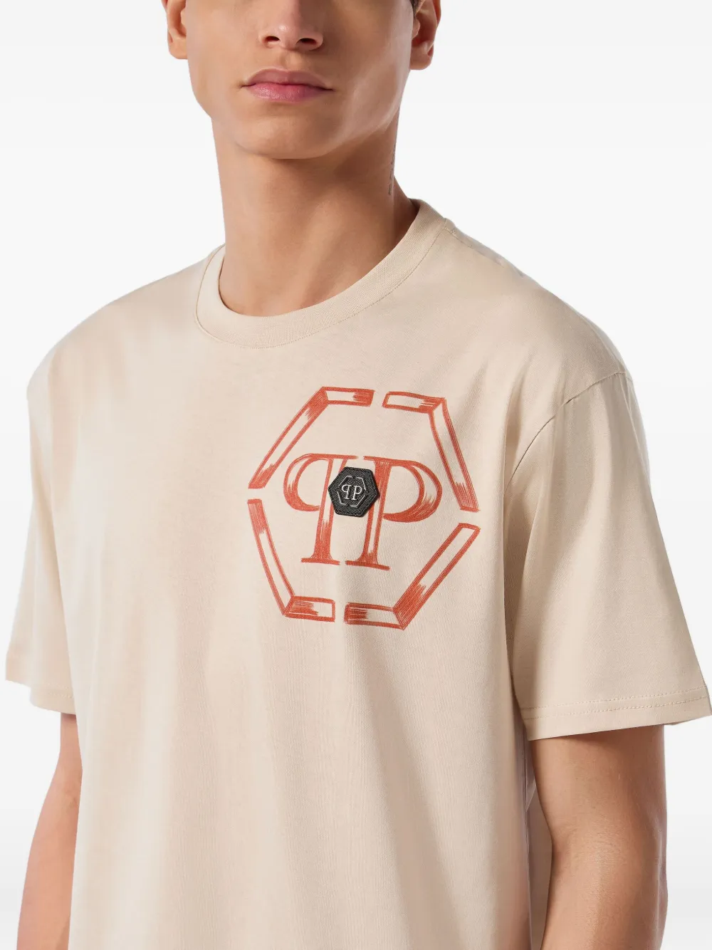 Philipp Plein Hexagon T-shirt Beige