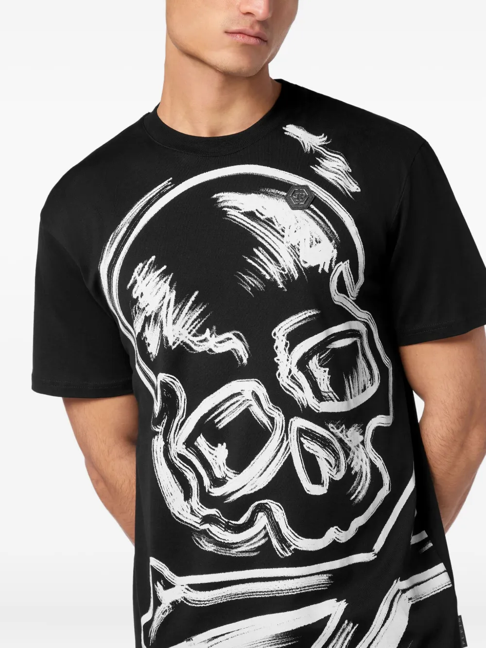 Philipp Plein T-shirt met doodskopprint Zwart