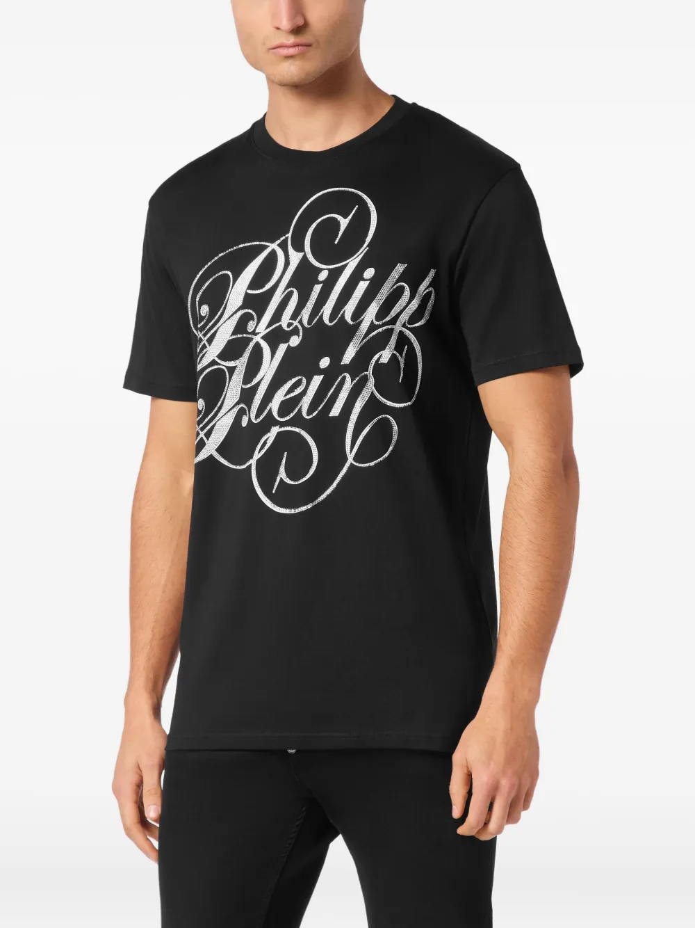 Philipp Plein Coursive T-shirt Zwart