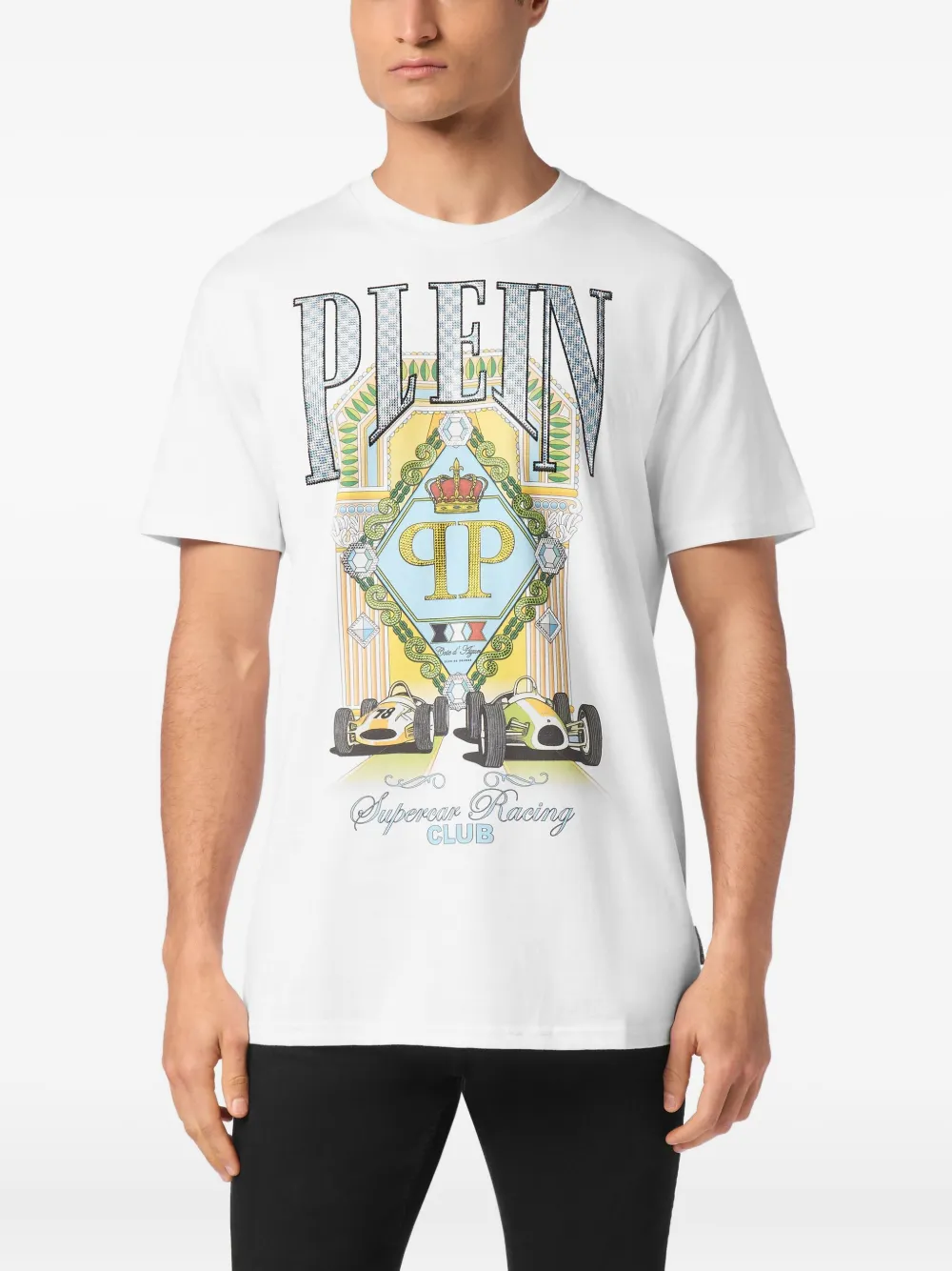 Philipp Plein Supercar Racing T-shirt Wit
