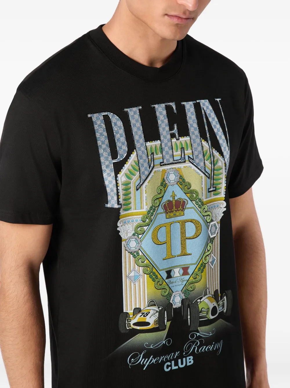 Philipp Plein Supercar Racing T-shirt Zwart