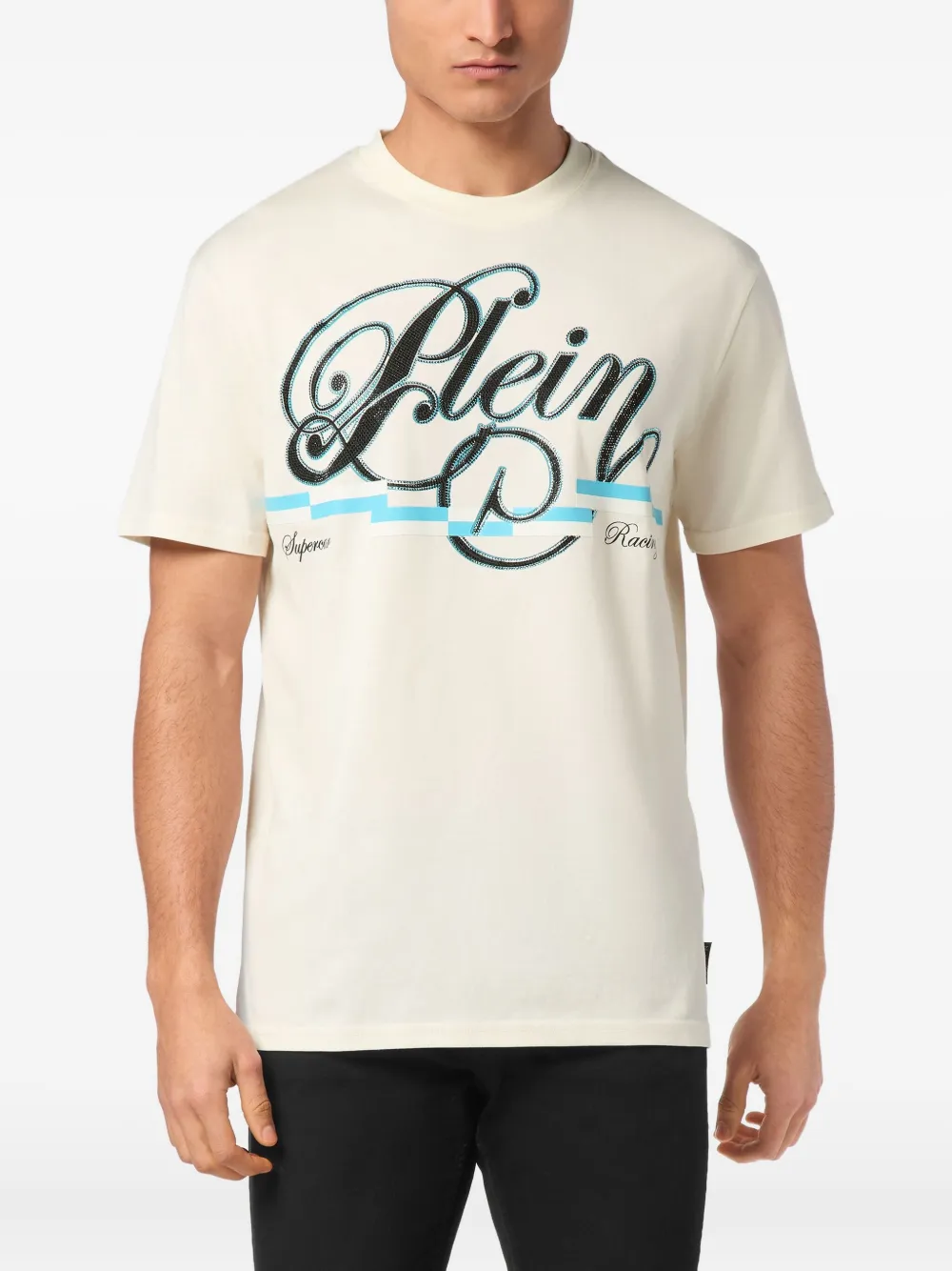 Philipp Plein Coursive Border T-shirt Wit