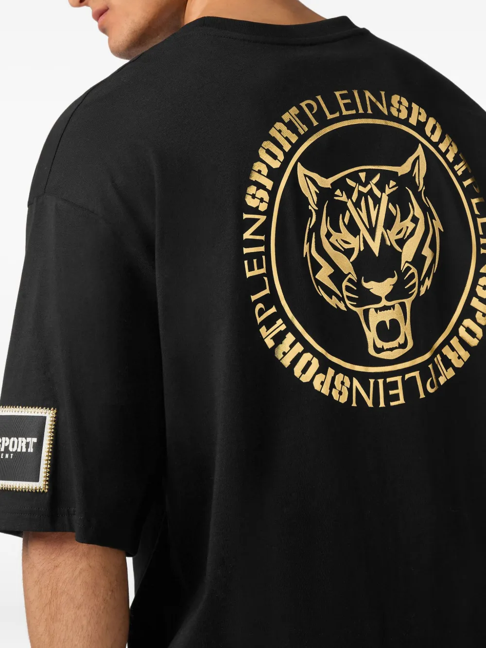 Plein Sport Label T-shirt Zwart