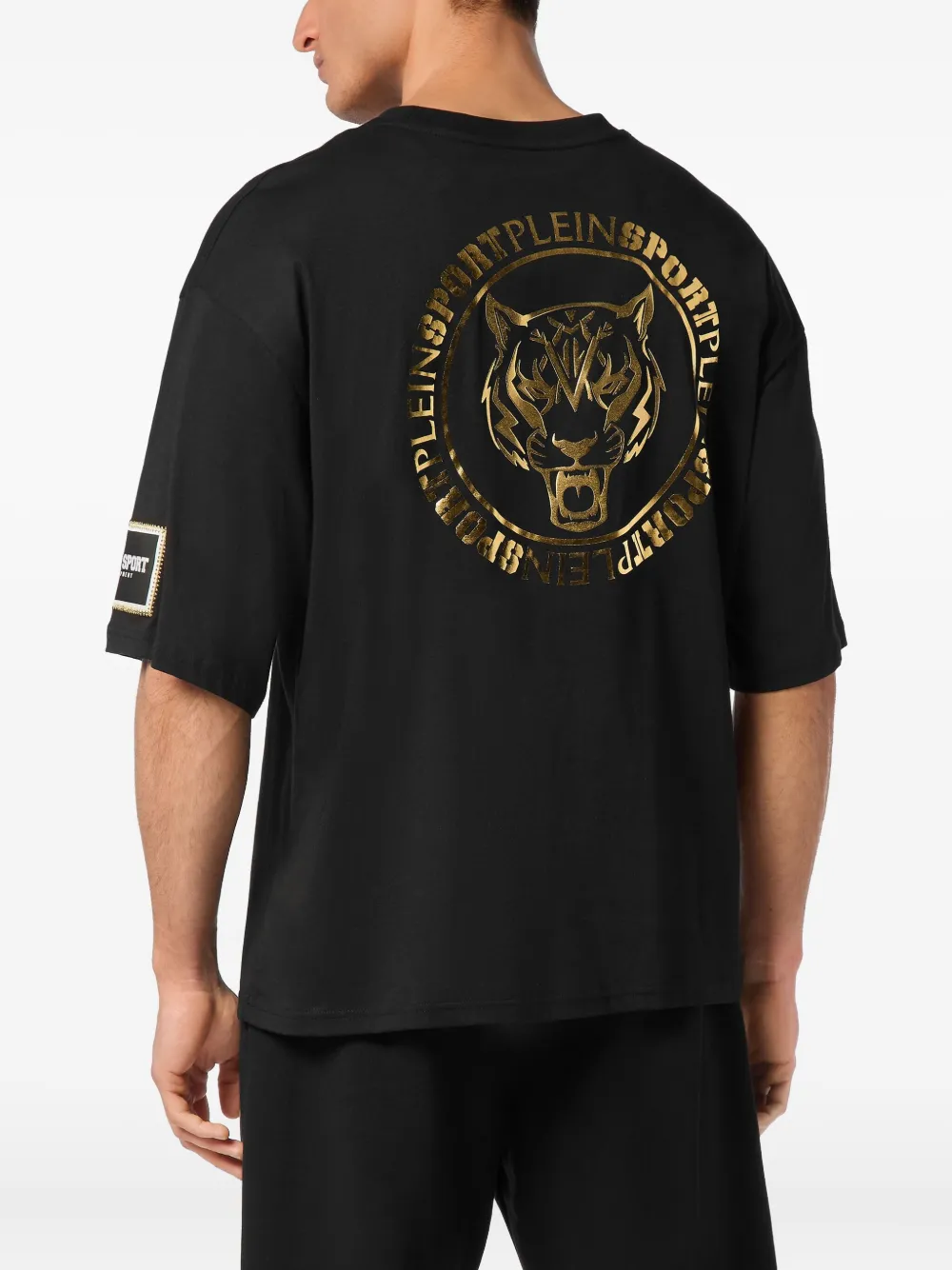 Plein Sport Label T-shirt Zwart