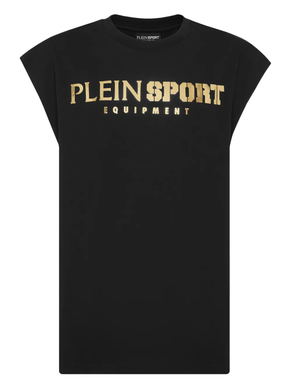 Plein Sport Mouwloos T-shirt met logo Zwart
