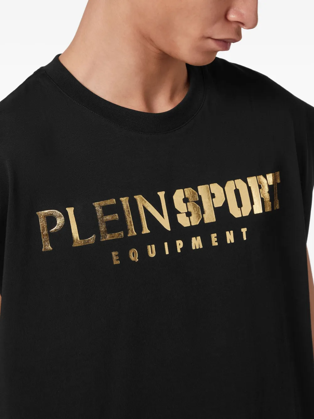 Plein Sport Mouwloos T-shirt met logo Zwart