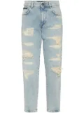 Philipp Plein ripped cropped jeans - Blue