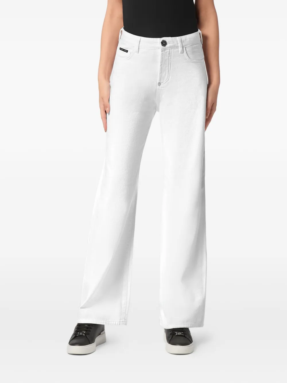 Philipp Plein Jeans met geborduurd logo Wit