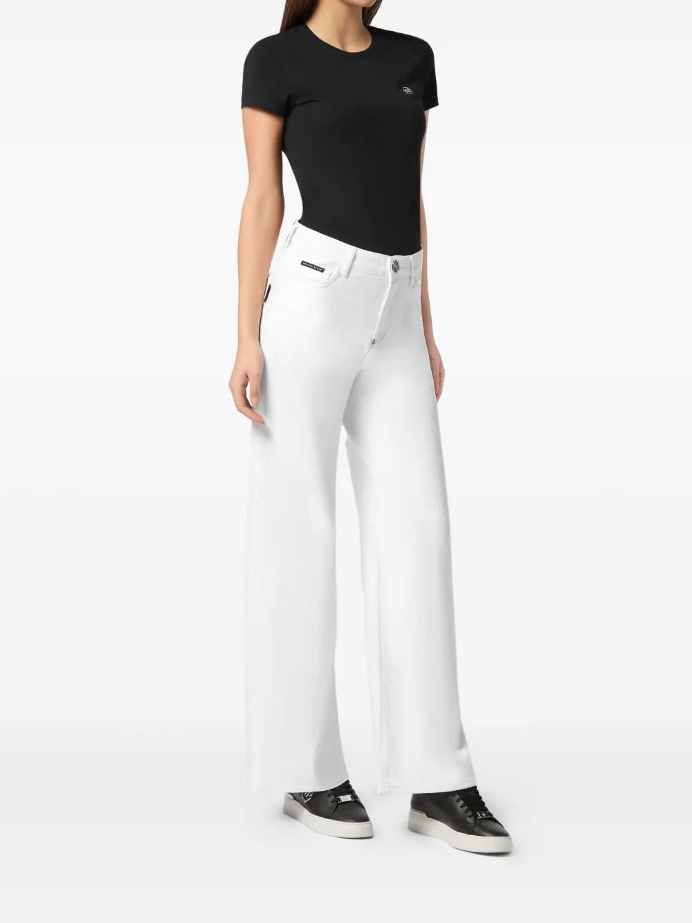 Philipp Plein Jeans met geborduurd logo Wit