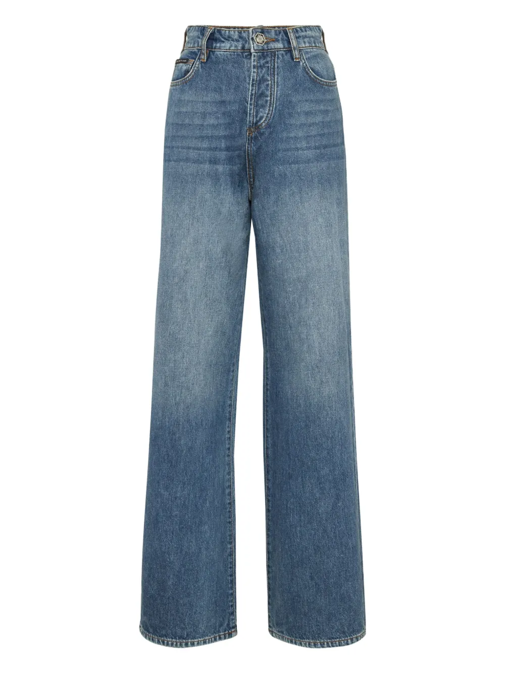Philipp Plein Jeans met geborduurd logo Blauw