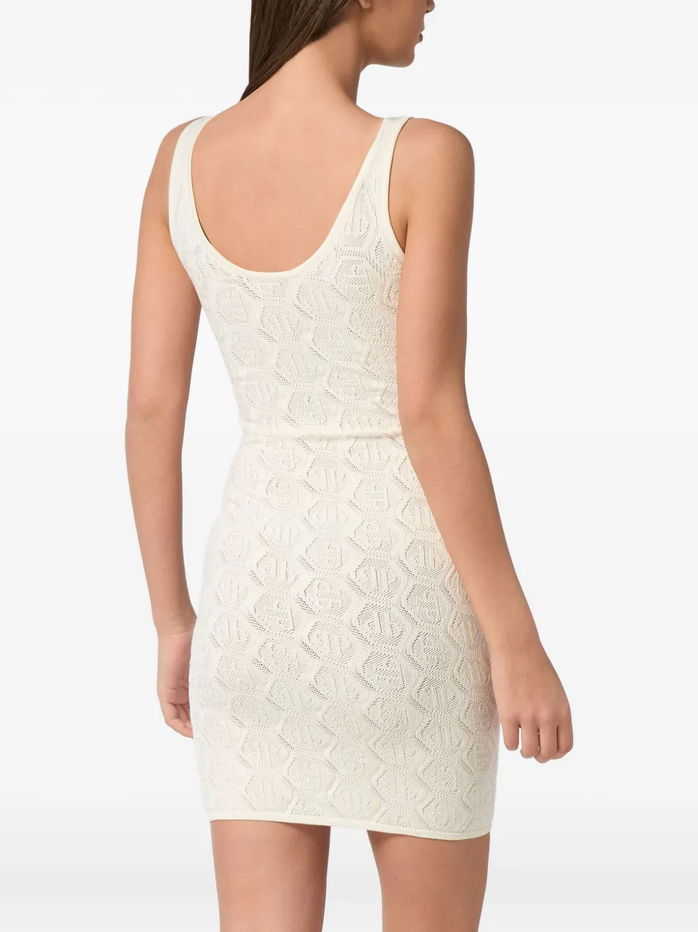 Shop Philipp Plein Monogram Mini Dress In White