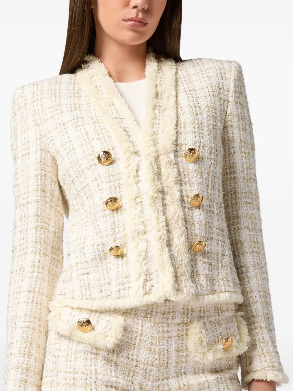 Philipp Plein Tweed jack Wit