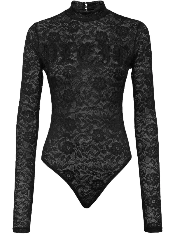 Philipp Plein レース ボディスーツ | ブラック | FARFETCH JP