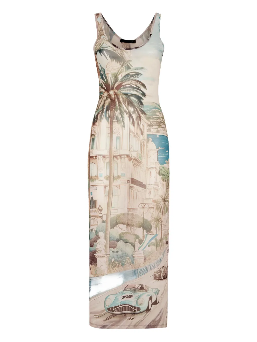 PHILIPP PLEIN ABSTRACT-PRINT MIDI DRESS