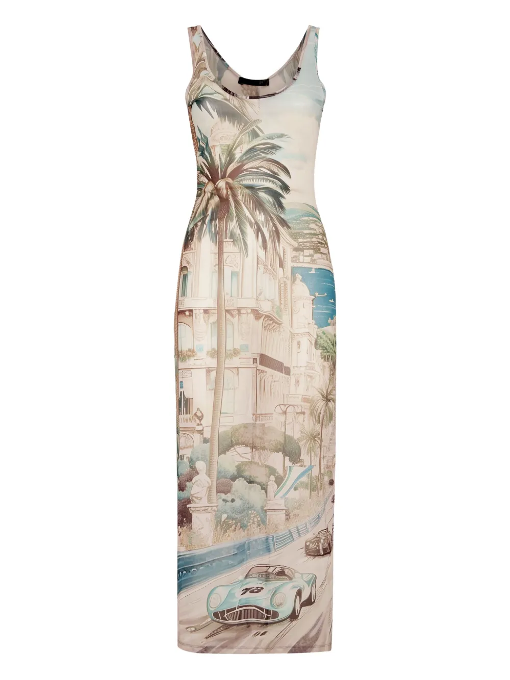 Philipp Plein Midi-jurk met abstracte print Beige