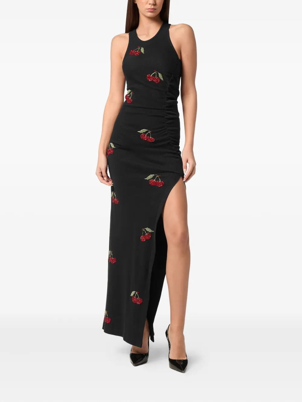 Philipp Plein crystal-embellished maxi dress Zwart