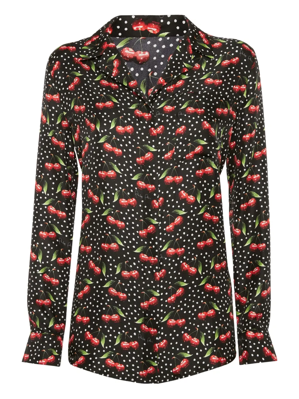 Philipp Plein Cherries zijden blouse Zwart